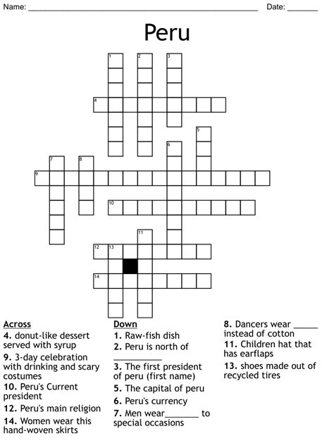 capital of peru crossword.